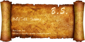 Bódi Samu névjegykártya