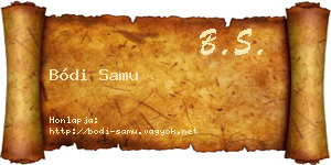 Bódi Samu névjegykártya